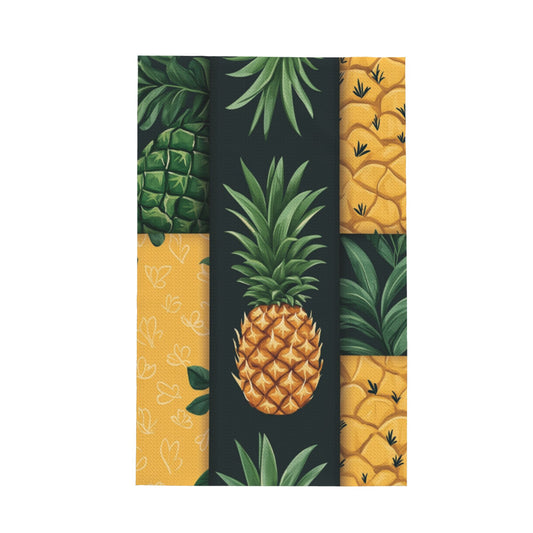 Tropical Pineapple Print Waffle Kitchen Towel – 16×26 Inch Super Absorbent Quick Dry Hand & Dish Towel