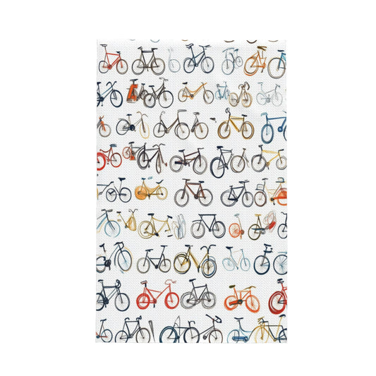 Retro Bicycle Print Waffle Kitchen Towel – 16×26 Inch Quick-Dry Hand & Dish Towel for Kitchen Cleaning and Decor