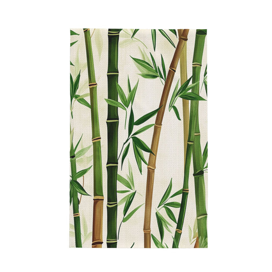 Bamboo Pattern Waffle Kitchen Towel – 16×26 Inch Quick-Dry Soft Microfiber Hand Towel for Kitchen Decor & Cleaning