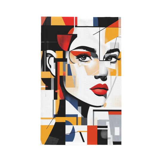 Modern Abstract Female Portrait Waffle Weave Kitchen Towel – 16x26 Inch Decorative & Absorbent Quick-Dry Dish Cloth