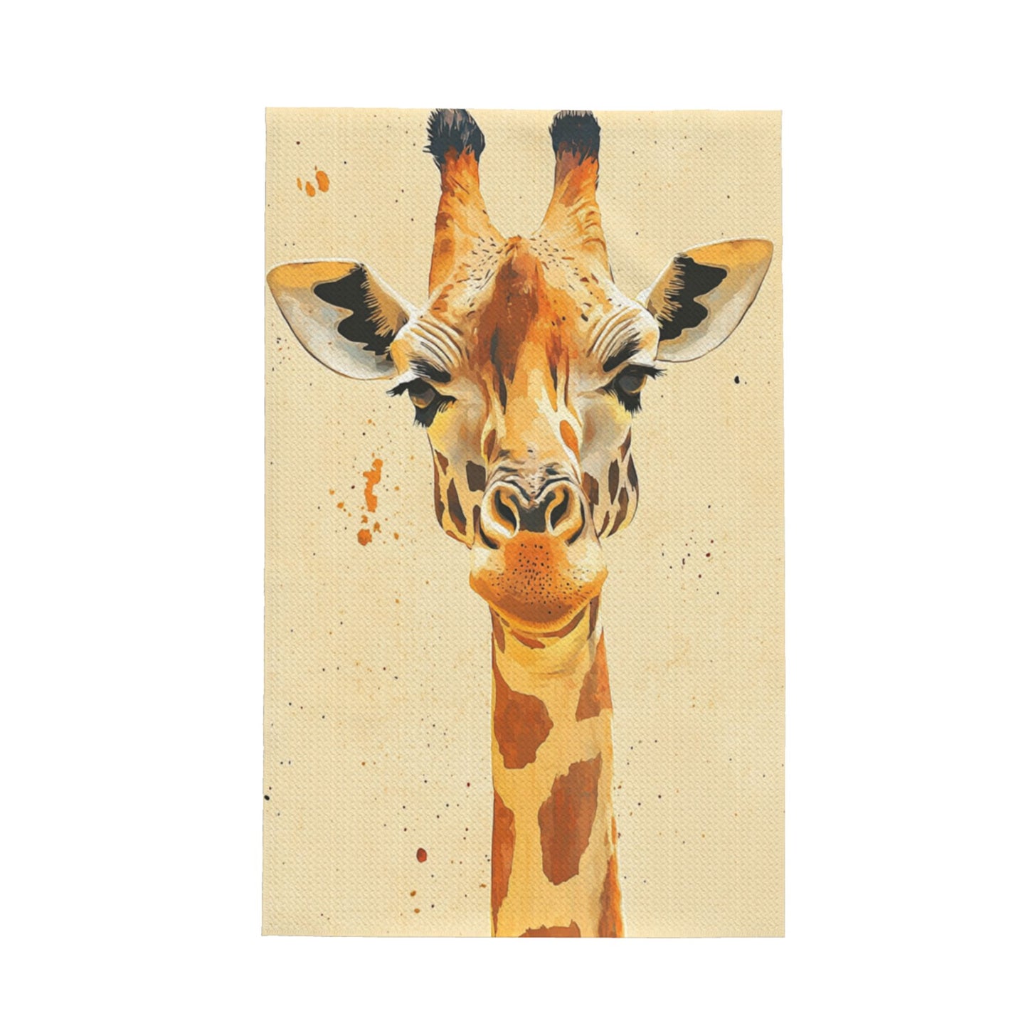 Cute Giraffe Waffle Weave Kitchen Towel – 16x26 Inch Absorbent Quick-Dry Dish & Hand Towel with Animal Illustration
