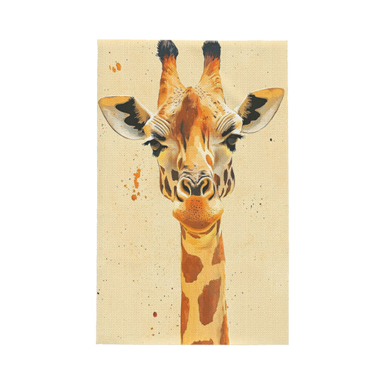 Cute Giraffe Waffle Weave Kitchen Towel – 16x26 Inch Absorbent Quick-Dry Dish & Hand Towel with Animal Illustration